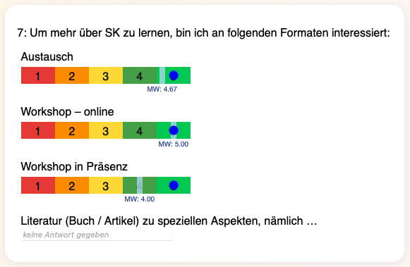 multi Frage Ergebnis